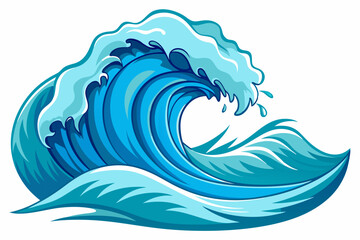 A Large Blue Ocean Wave Crashing With White Foam