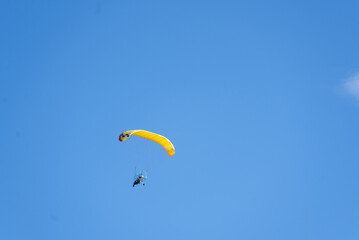 paragliding in sky