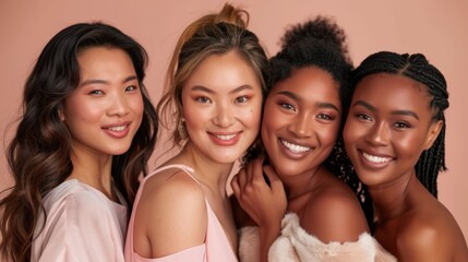 Obraz premium The happy diverse friends