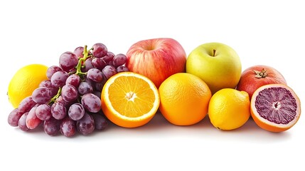 Fresh Fruit Arrangement - Grapes, Oranges, Apples, and Pomegranate - Photo