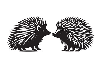 Hedgehog silhouette vector illustration