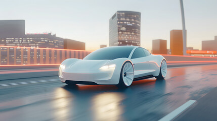 Naklejka premium Car assisted driving safety experience concept illustration