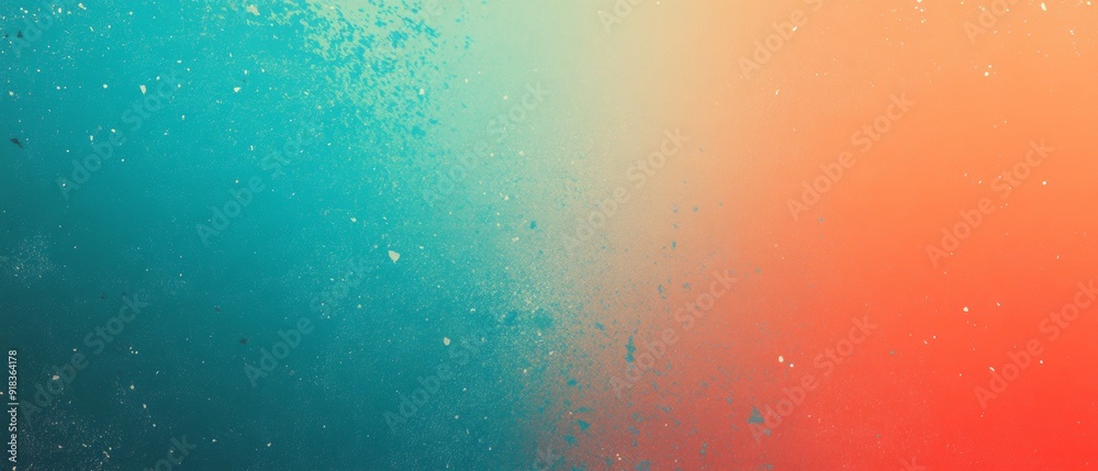 Poster retro vibes. teal, orange, and red grainy gradient summer banner design
