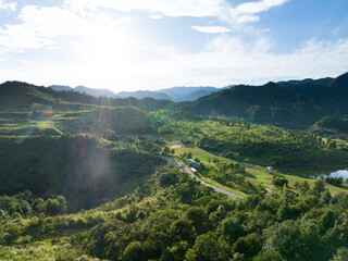 view of green mountain