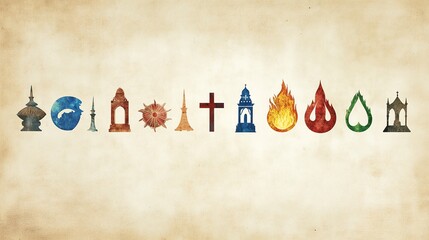 Symbols of Various Religions: Representing Freedom of Religion and Respect for Diversity