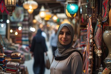 Obraz premium Arab woman in Dubai souk