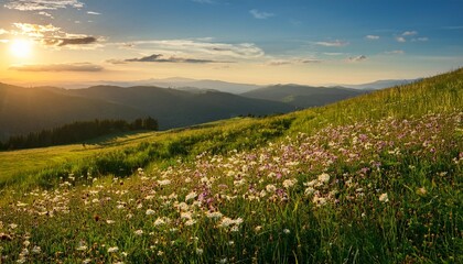 Fototapeta premium sunset in the mountains
