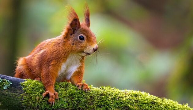 red squirrel in the forest