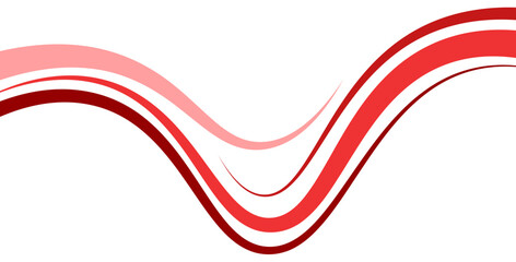 Abstract banner red line wave card decoration flat design vector