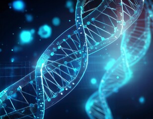 DNA and medical and technology background. Generative Image