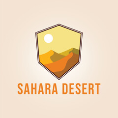 sahara desert or sand and dunes logo vector illustration design