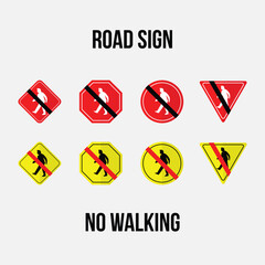 no walking road sign vector collection.eps