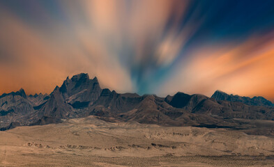 Mountain Range at Sunset