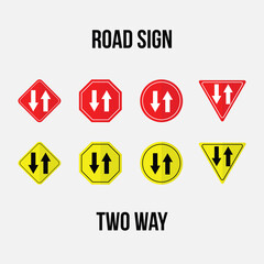 two way road sign vector collection.eps