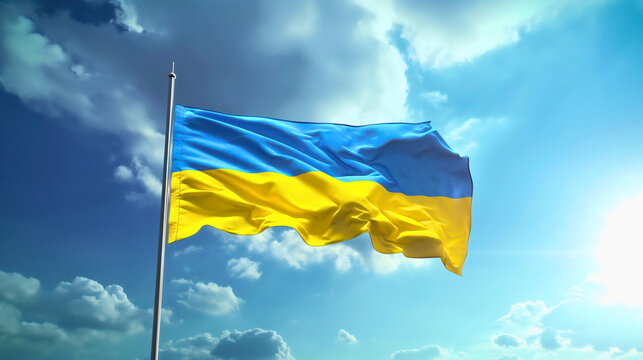 The Ukrainian flag, the national flag of Ukraine, symbolizes statehood and patriotism.