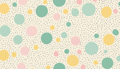pink, green and yellow vintage style polka dow backdrop