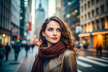 Fototapeta premium portrait of a woman in the city