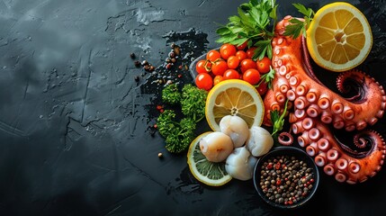 cooking octopus and seafood soup