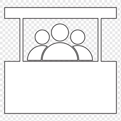 Promo stand icon. Sales booth icon.  vector illustration. Eps 10.