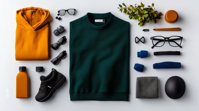 Minimalist capsule wardrobe, coordinated clothing items