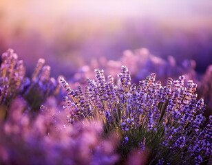 sunset lights on lavender farm