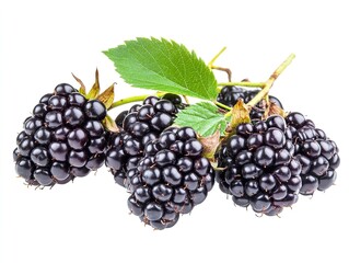 bunches of Blackberry isolated on a white background