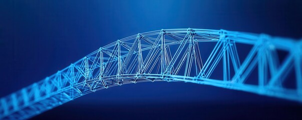 Blueprint showing detailed truss design, structural support, engineering focus