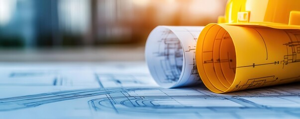 Closeup of a blueprint showing detailed road intersection plans, civil engineering focus