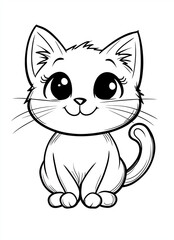 Fototapeta premium Cute Cats Coloring Pages for Toddlers