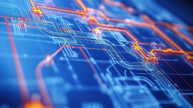 Closeup of a blueprint with detailed sewer system layout, civil engineering precision