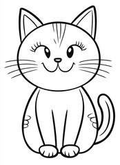 Obraz premium Cute Cats Coloring Pages for Toddlers