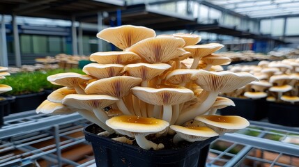 Urban mushroom cultivation workshop, indoor growing setup