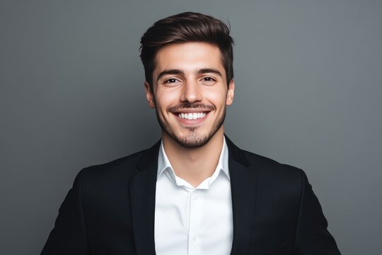Portrait of a Smiling Man in a Suit and White Shirt - Powered by Adobe