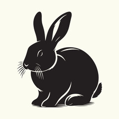 Bunny black silhouette Illustration Vector