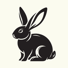 Bunny black silhouette Illustration Vector