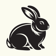 Bunny black silhouette Illustration Vector