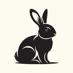 Bunny black silhouette Illustration Vector