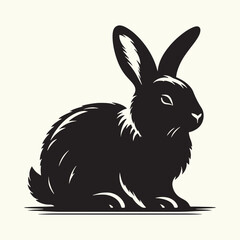 Bunny black silhouette Illustration Vector