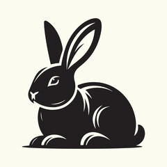 Bunny black silhouette Illustration Vector