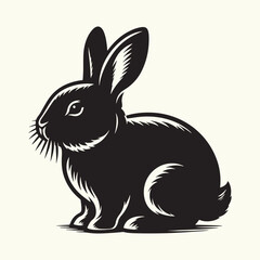 Bunny black silhouette Illustration Vector