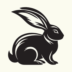 Bunny black silhouette Illustration Vector