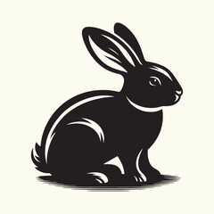 Bunny black silhouette Illustration Vector