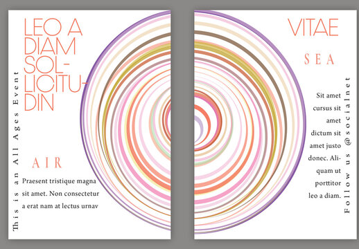 Flyer A4 with Futuristic Colored Abstract Geometric Shape