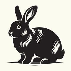 Bunny black silhouette Illustration Vector