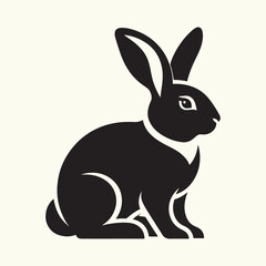 Bunny black silhouette Illustration Vector