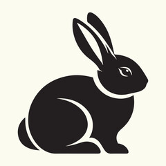 Bunny black silhouette Illustration Vector