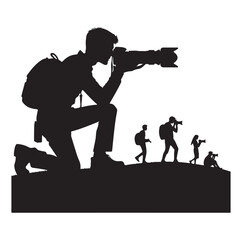 Naklejka premium Photographer illustration silhouette isolated on transparent.
