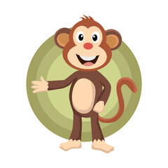 monkey character vector standing upright.eps