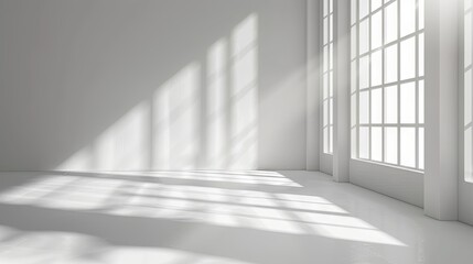 Obraz premium Abstract white room with light and shadow from window background