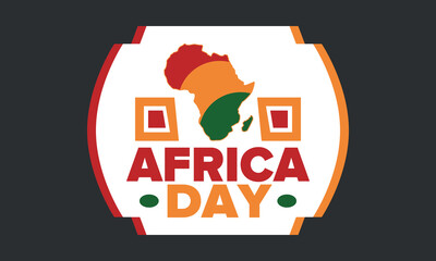 Africa Day. Happy African Freedom Day and Liberation Day. Celebrate annual on the African continent and around the world. African pattern. Poster, card, banner and background. Vector illustration
